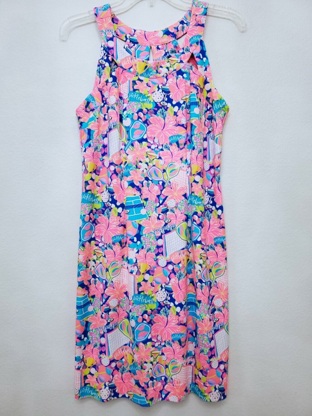 Lulu-B Women's Sleeveless Floral Lilies UPF50+ Travel Swing Tennis Dress XS